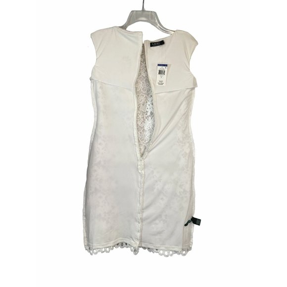 Vintage Lauren Ralph Lauren Dress Size 2 White Embroidery Lined Bodycon Wedding - Picture 10 of 14